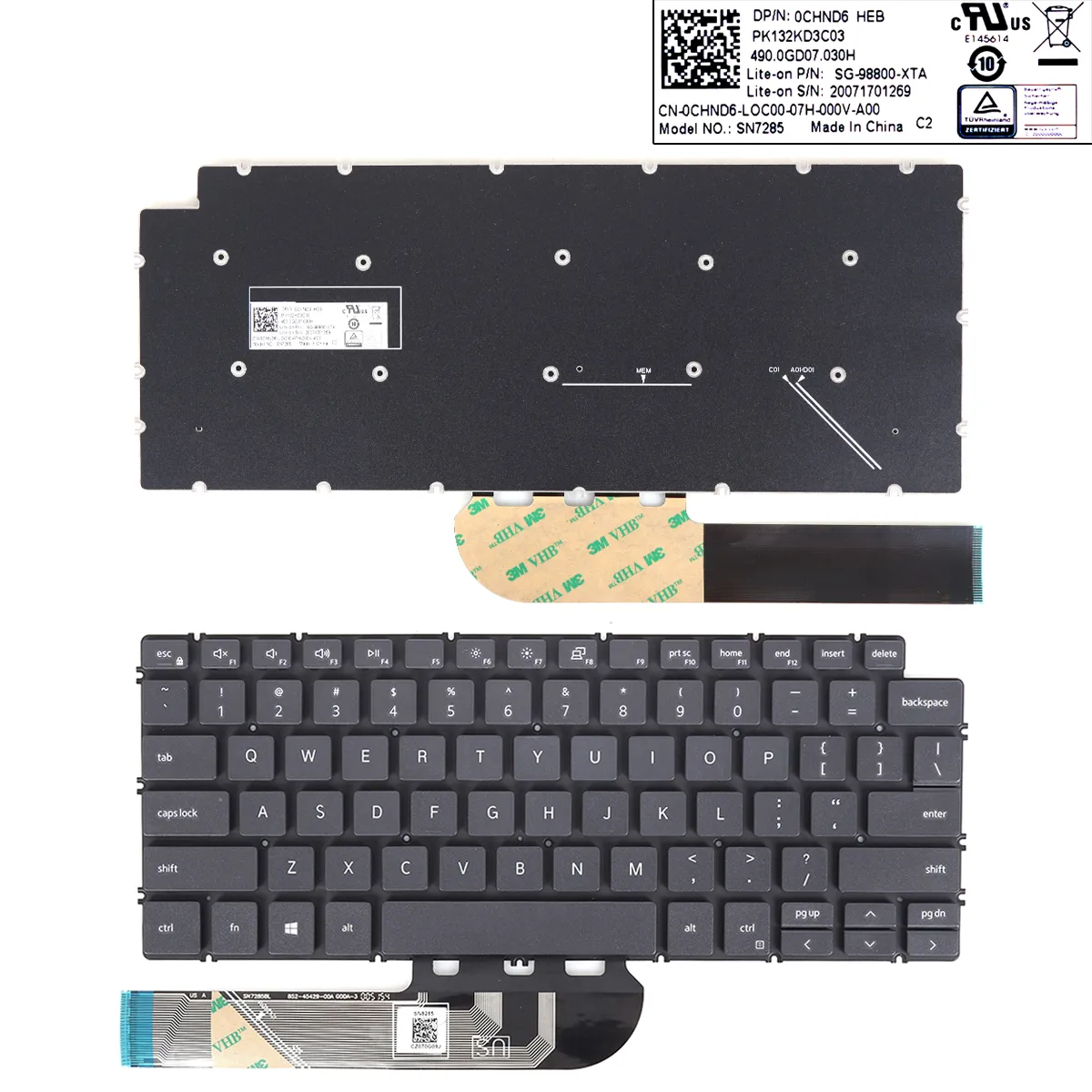 Picture of Dell Inspiron 13 5390 5391 7391 14 5493 5498 7490 7491 GRAY ( Without FARME)